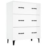 vidaXL Buffet Blanc brillant 69 5x34x90 cm Bois d'ingénierie