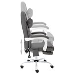 vidaXL Chaise de bureau de massage Gris Similicuir