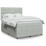 vidaXL Sommier à lattes de lit et matelas Gris clair 160x200cm Velours
