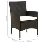 vidaXL Chaises de jardin lot de 2 avec coussins Résine tressée Noir