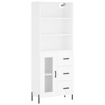 vidaXL Buffet haut Blanc 69 5x34x180 cm Bois d'ingénierie