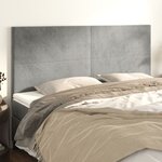 vidaXL Têtes de lit 4 Pièces Gris clair 90x5x78/88 cm Velours