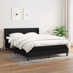 vidaXL Sommier à lattes de lit avec matelas Noir 140x200 cm Tissu