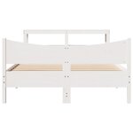 vidaXL Cadre de lit avec tête de lit blanc 135x190 cm bois pin massif