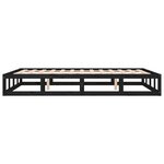 vidaXL Cadre de lit Noir 140x190 cm Bois massif
