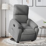 vidaXL Fauteuil inclinable gris foncé tissu microfibre