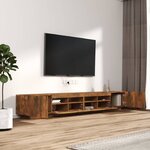 vidaXL Ensemble de meubles TV avec lumières LED 3 Pièces Chêne fumé