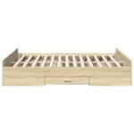 vidaXL Cadre de lit et tiroirs chêne sonoma 150x200 cm bois ingénierie