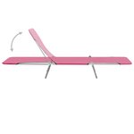 vidaXL Chaises longues pliables lot de 2 Acier et tissu Rose