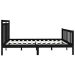 vidaXL Cadre de lit Noir Bois de pin massif 200x200 cm