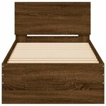 vidaXL Cadre de lit tête de lit chêne marron 90x190 cm bois ingénierie