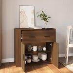 vidaXL Buffet Chêne marron 80x33x70 cm Bois d'ingénierie