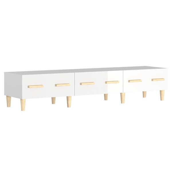 vidaXL Meuble TV Blanc brillant 150x34 5x30 cm Bois d'ingénierie