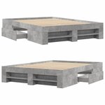 vidaXL Cadre de lit gris béton 120x190 cm bois d'ingénierie