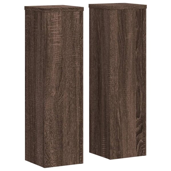 vidaXL Supports pour plantes 2 Pièces chêne marron bois d'ingénierie