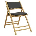 vidaXL Ensemble de bistro pliante 5 Pièces et coussins gris foncé bambou