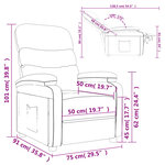 vidaXL Fauteuil inclinable Noir Tissu