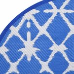 vidaXL Tapis d'extérieur bleu et blanc Ø200 cm PP
