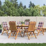 vidaXL Chaises de jardin inclinables et coussins lot de 6 bois teck