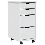 vidaXL Armoire roulante avec tiroirs MOSS blanc bois de pin solide