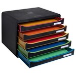 Module De Classement Big Box Plus Horizon 5 Tiroirs Black Office - Noir/arlequin - Exacompta