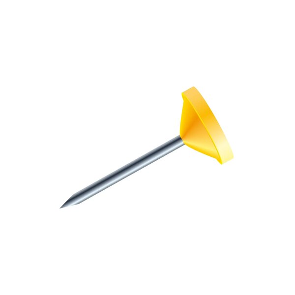 Boîte De 100 Épingles À Tête Plate Unie - Hauteur De Pointe 8mm - 5mm De Diamètre - Jaune - Exacompta