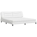 vidaXL Lit avec matelas blanc 200x200 cm similicuir