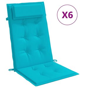 vidaXL Coussins de chaise à dossier haut lot de 6 turquoise