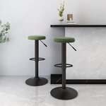 vidaXL Tabourets de bar lot de 2 vert foncé velours