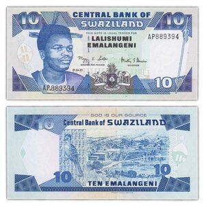 Billet de Collection 10 Emalangeni 2001 Swaziland - Neuf - P29a eswatini