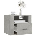 vidaXL Table de chevet murale Gris béton 50x36x40 cm