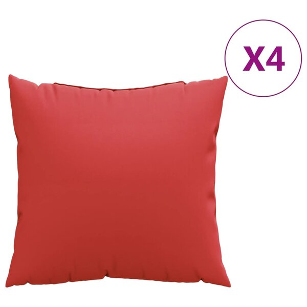 vidaXL Coussins de canapé lot de 4 rouge 50x50 cm tissu