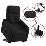 vidaXL Fauteuil de massage inclinable Noir Tissu