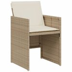 vidaXL Ensemble de bistro 3 Pièces avec coussins beige résine tressée