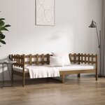 vidaXL Lit de jour Marron miel 90x200 cm Bois de pin massif