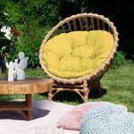 Fauteuil de jardin en osier CLER marron