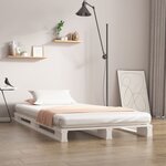 vidaXL Lit de palette blanc 100x200 cm bois de pin massif