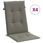 vidaXL Coussins de chaise à dossier haut lot de 4 gris foncé mélangé