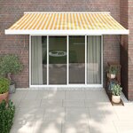 vidaXL Auvent rétractable jaune et blanc 3 5x2 5 m tissu et aluminium