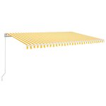 vidaXL Auvent manuel rétractable 500x300 cm Jaune et blanc