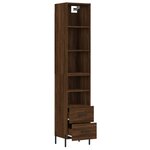 vidaXL Buffet haut Chêne marron 34 5x34x180 cm Bois d'ingénierie