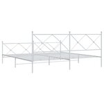 vidaXL Cadre de lit métal avec tête de lit/pied de lit blanc 200x200cm