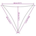 vidaXL Parasol en PEHD triangulaire 3 6 x 3 6 x 3 6 m Anthracite