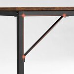 Bureau table poste de travail 140 cm pour bureau salon chambre assemblage simple métal style industriel marron rustique et noir 12_0001306