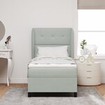 Lit Box Spring vidaXL avec Matelas Gris clair 90x200 cm Velours