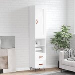 vidaXL Buffet haut Blanc 34 5x34x180 cm Bois d'ingénierie