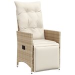 vidaXL Ensemble de salle à manger de jardin de 9 pièces avec coussins beige en poly rattan
