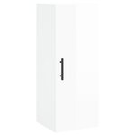 vidaXL Buffet haut Blanc brillant 34 5x34x180 cm Bois d'ingénierie