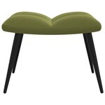 vidaXL Chaise de relaxation avec tabouret Vert clair Velours