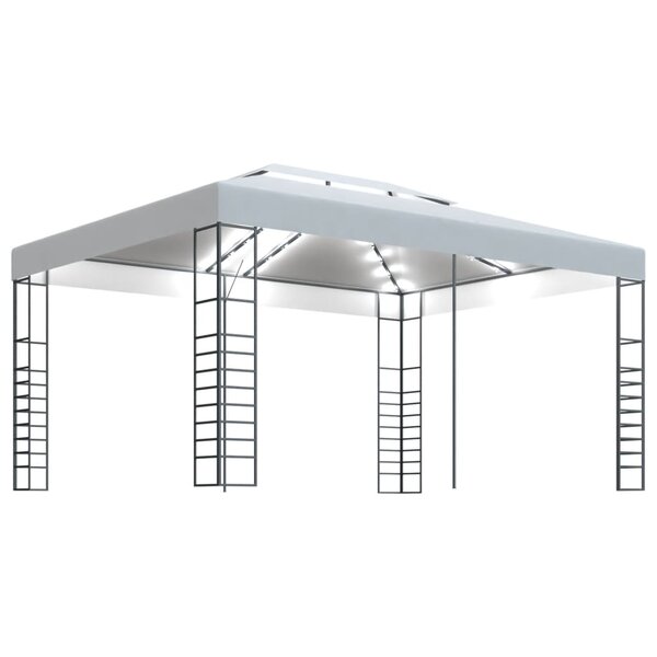 vidaXL Tonnelle avec guirlande lumineuse à LED 4x3x2 7 m Blanc